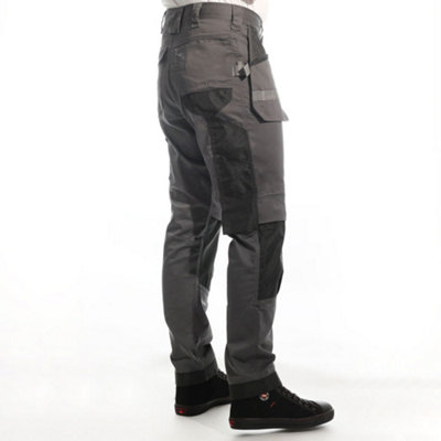 Lee Cooper Workwear Mens Stretch Holster Cargo Trousers, Grey, 40W (31" Reg Leg)