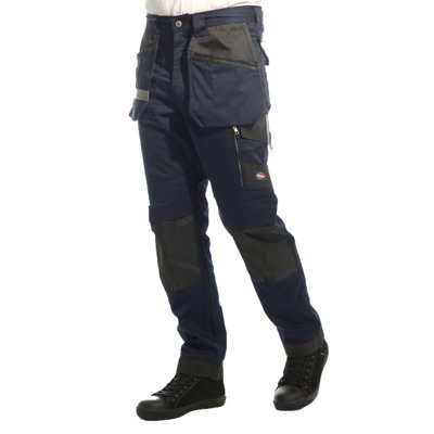 Lee Cooper Workwear Mens Stretch Holster Cargo Trousers Navy 30W 31 Reg Leg DIY at B Q