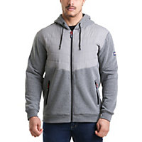 Lee Cooper Workwear Mens Thermal Hooded Sweater, Grey, S