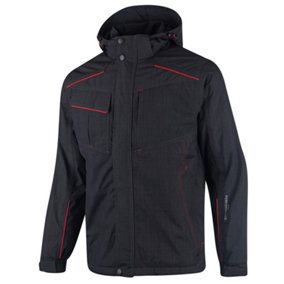 Lee Cooper Workwear Mens Waterproof Windproof Padded Jacket, Black, XL