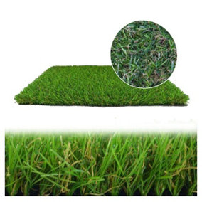 Leeds 18mm Artificial Grass, 5 Years Warranty, Genuine Looking Artificial Grass For Patio Garden Lawn-18m(59') X 4m(13'1")-72m²