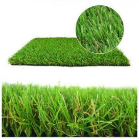 Leeds 18mm Artificial Grass, 5 Years Warranty, Genuine Looking Artificial Grass For Patio Garden Lawn-1m(3'3") X 4m(13'1")-4m²