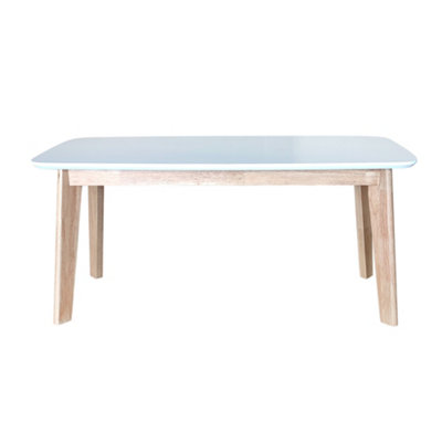 Leena Bench, White top Oak legs, W120xD44xH45cm