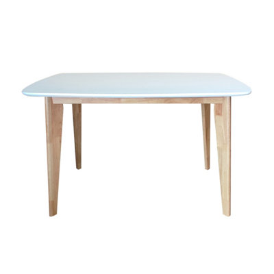 Leena Dining table White top Oak legs DIY at B&Q