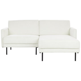 Left Hand 2 Seater Fabric Corner Sofa White BREDA
