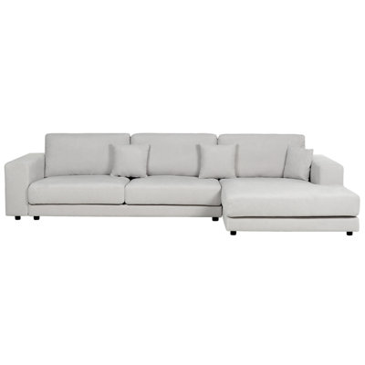 Left Hand 4 Seater Corner Sofa Light Grey LOFOTEN