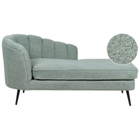 Left Hand Boucle Chaise Lounge Green ALLIER