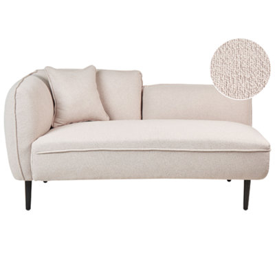 Left Hand Boucle Chaise Lounge Light Beige CHEVANNES