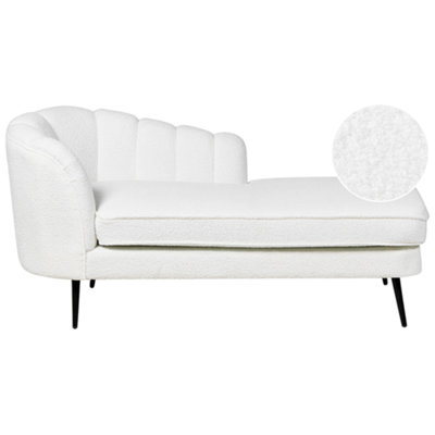 Left Hand Boucle Chaise Lounge Off-White ALLIER