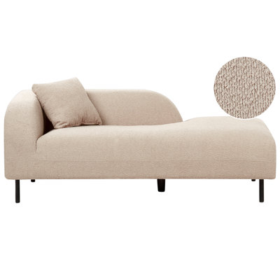 Left Hand Boucle Chaise Lounge Taupe LE CRAU