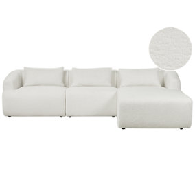 Left Hand Boucle Corner Sofa White SVANSELE