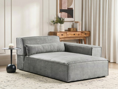 Left-Hand Chaise Longue HELLNAR Fabric Grey