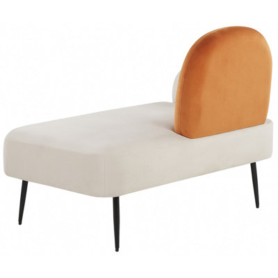 Left-Hand Chaise Lounge ARCEY Velvet Orange