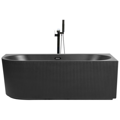 Left Hand Corner Bath 1700 mm x 800 mm Black GOCTA