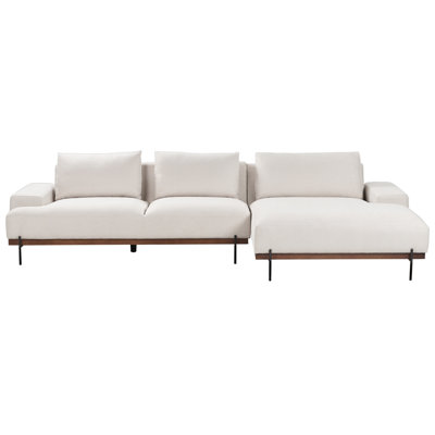 Left Hand Corner Fabric Sofa Beige MARIFERD