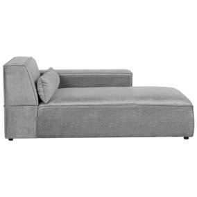 Left Hand Fabric Chaise Lounge Grey HELLNAR