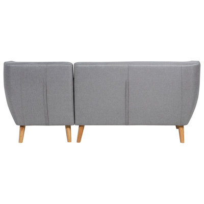 Left Hand Fabric Corner Sofa Grey MOTALA