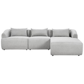 Left Hand Fabric Corner Sofa Grey SVANSELE