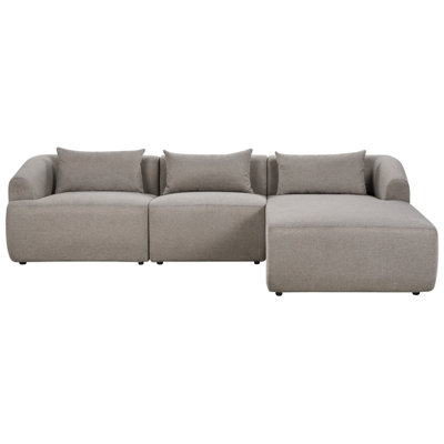 Left Hand Fabric Corner Sofa Taupe SVANSELE