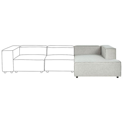 Left Hand Linen Chaise Lounge Grey APRICA