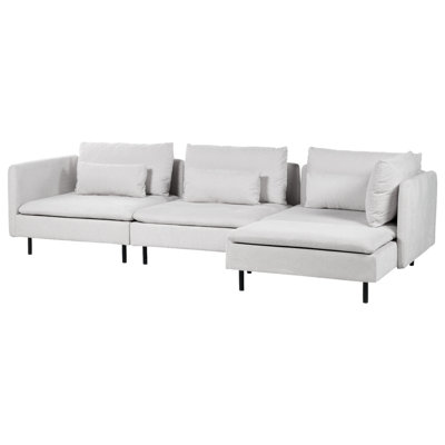 Left Hand Modular Fabric Corner Sofa Grey EGERIS