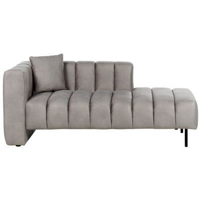 Left Hand Velvet Chaise Lounge Taupe LANNILS