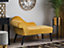 Left Hand Velvet Chaise Lounge Yellow BIARRITZ
