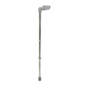Left Handed Ergonomic Handled Walking Stick - 12 Height Settings - Medium