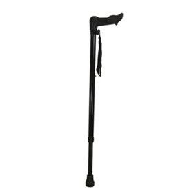 Left Handed Ergonomic Handled Walking Stick - Extendable - 10 Height Settings