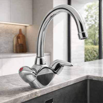 LEGER CHROME SINGLE LEVER KITCHEN TAP, MODERN DESIGN WITH SOLID BRASS ...