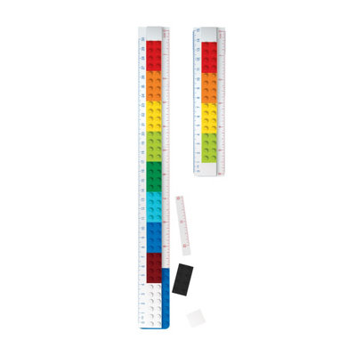 LEGO Buildable Ruler with Construction Minifigure Set