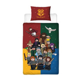 Lego Harry Potter Wizard Single Duvet Cover and Pillowcase Set