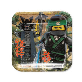 Lego Ninjago Paper Square Party Plates (Pack of 8) Multicoloured (One Size)
