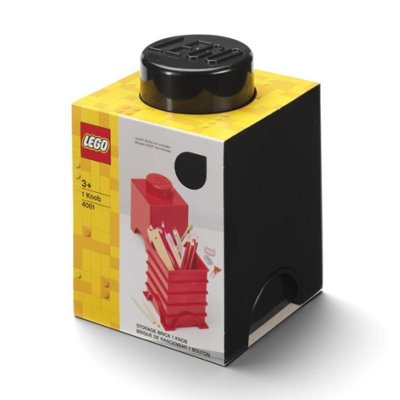 LEGO Square 1-Stud 1.2L Stackable Storage Brick Black