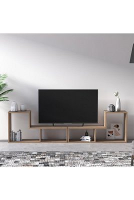 Legon TV Stand and Bookshelf with Free Combination, 190 x 55 x 40 cm TV Unit Table for TVs up to 60 inch, Oak