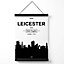 Leicester Black and White City Skyline Medium Poster with Black Hanger