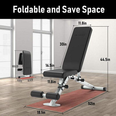 Leikefitness Adjustable Weight Bench Foldable Workout Exercise Dumbbell ...