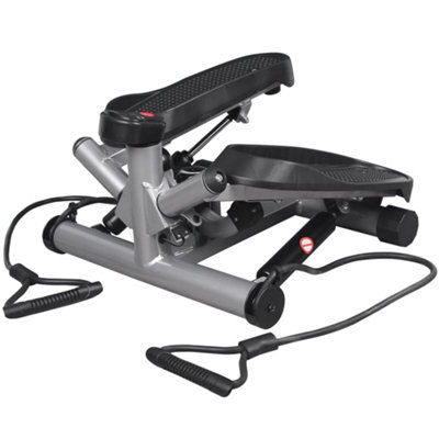 Leikefitness Portable Twist Stair Stepper Adjustable Fitness Machine with Bands and LCD Monitor