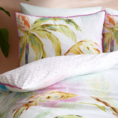 Leilani 100% Cotton Tropical Print Green Duvet Cover Set