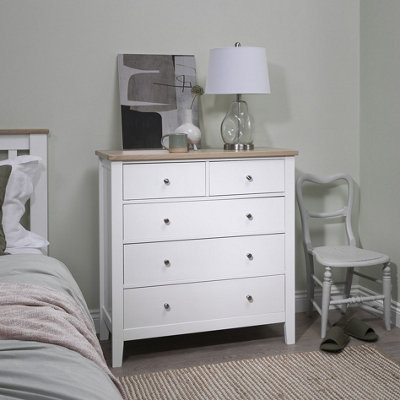 Leines 2+3 Chest of Drawers in White & Oak