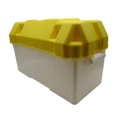 Leisure Battery Box Very Large (Caravan Marine RV Camping Storage Boat Plastic Straps & Divider)