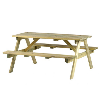 LeisureBench Chester 6 Seat A-Frame 150cm Picnic Table - Green Pine