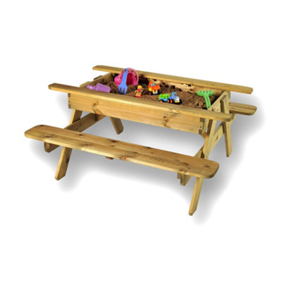 LeisureBench Children's Sandpit Picnic Table - Kids Garden Play Table ...