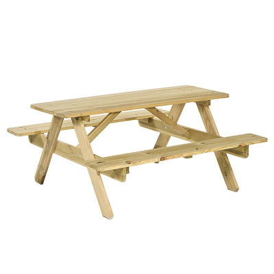 LeisureBench Jersey 6 Seat Dip Treated Pine Picnic Table 140cm - Green Pine