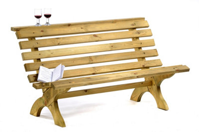 LeisureBench Lilly 3 Seat Wooden Ergonomic 150cm Garden Bench - Durable ...