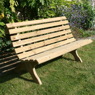 LeisureBench Lilly 3 Seat Wooden Ergonomic 150cm Garden Bench - Durable ...