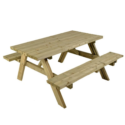 LeisureBench Whitby 6 Seat A-Frame Heavy Duty Picnic Table - 140cm