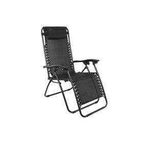 Leisurewize Outdoor, Portable & Camping Folding Sturdy Dream Catcher Relaxer Reclining Chair- Black