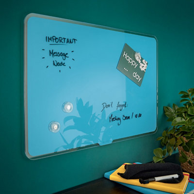 Leitz Cosy Magnetic Glass Whiteboard Blue 800x600mm