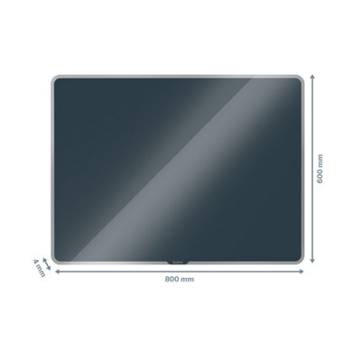 Leitz Cosy Magnetic Glass Whiteboard Velvet Grey 800x600mm